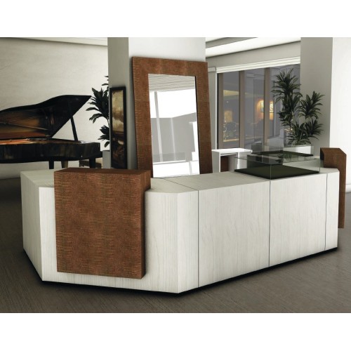 Comptoir de caisse et d'accueil Working à composer et entièrement personnalisable pour l'agencement de boutique