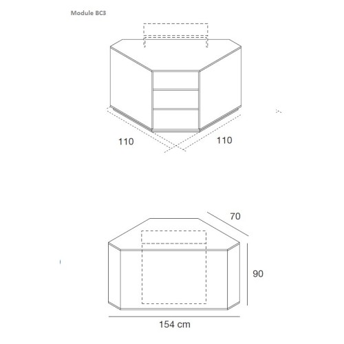 Comptoir de caisse et d'accueil Working à composer et entièrement personnalisable pour l'agencement de boutique