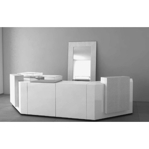 Comptoir de caisse et d'accueil Working à composer et entièrement personnalisable pour l'agencement de boutique