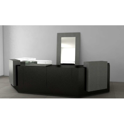 Comptoir de caisse et d'accueil Working à composer et entièrement personnalisable pour l'agencement de boutique