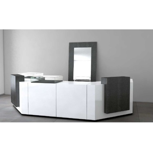 Comptoir de caisse et d'accueil Working à composer et entièrement personnalisable pour l'agencement de boutique