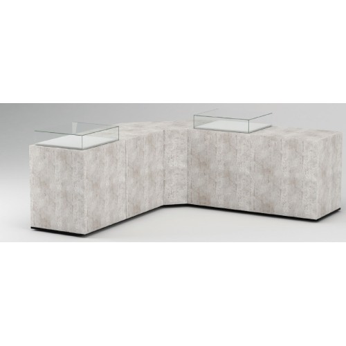 Comptoir de caisse et d'accueil Working à composer et entièrement personnalisable pour l'agencement de boutique