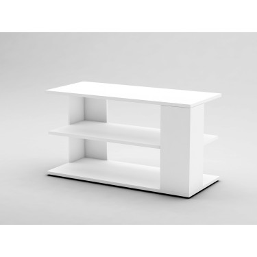 TABLE L 3 exposer, présenter, stocker finition blanc agencement de magasin, equipement commerce, materiel professionnel magasin 