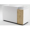 Meuble comptoir caisse magasin bois finition noir et blanc, mobilier pour magasin design, comptoir magasin, meuble comptoir desi
