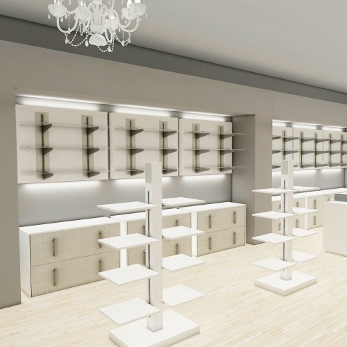 Panneau agencement magasin L3 - 120 x 100, mobilier professionnel, panneau avec crémaillère pour l'équipement de magasin 