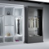 Armoire de présentation L.125 cm, armoire pour magasin avec tiroir de rangement et système lumineux en option. agencement de mag