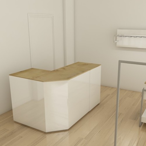 Comptoir de caisse et d'accueil Working à composer et entièrement personnalisable pour l'agencement de boutique