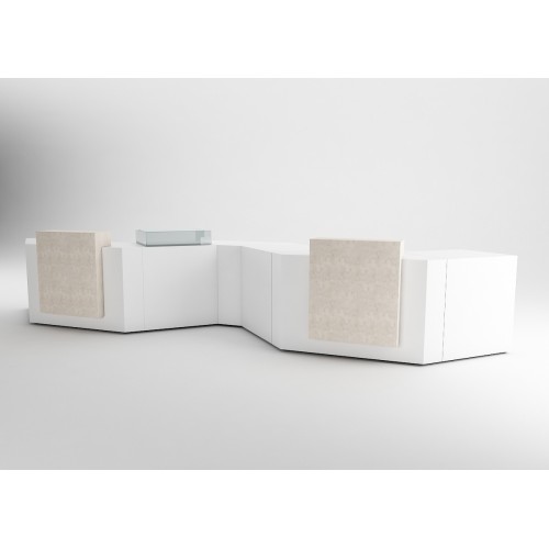 Comptoir de caisse et d'accueil Working à composer et entièrement personnalisable pour l'agencement de boutique