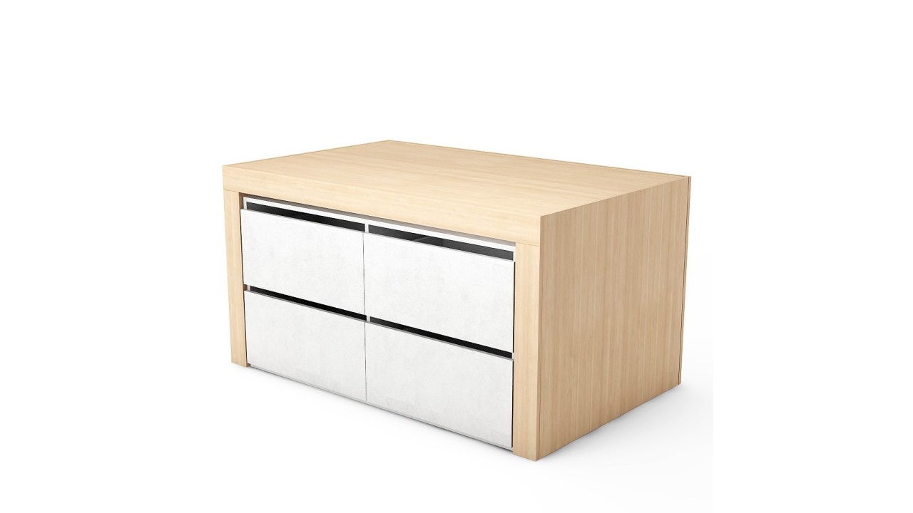 Table Merchandising avec tiroir CONCEPT STORE - Meuble présentoir pour magasin avec stockage - Optimisez votre agencement de mag