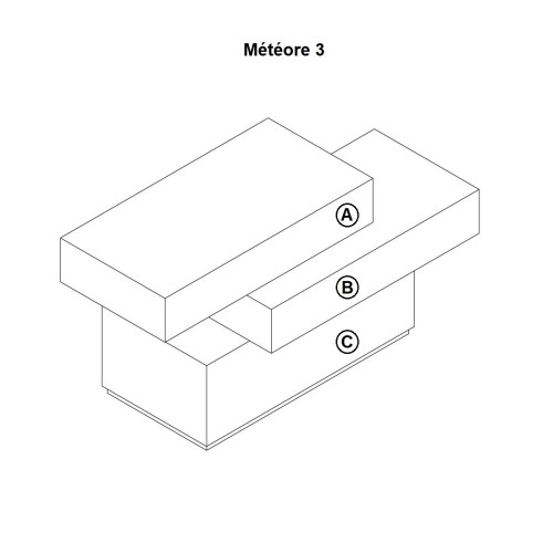 Comptoir de caisse METEORE 2 & 3 à personnaliser. Une autre idée de l'agencement de magasin
