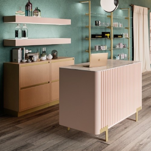 Etagère bois L.117 cm Agencement mural Retail Design, equipement de boutique, agencement magasin modulable 