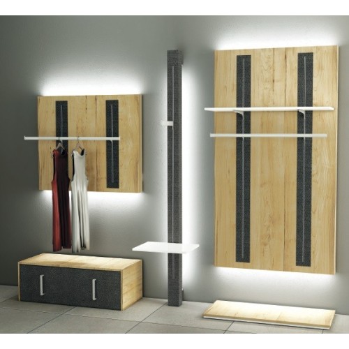 Panneau agencement magasin L3 - 120 x 100, mobilier professionnel, panneau avec crémaillère pour l'équipement de magasin 