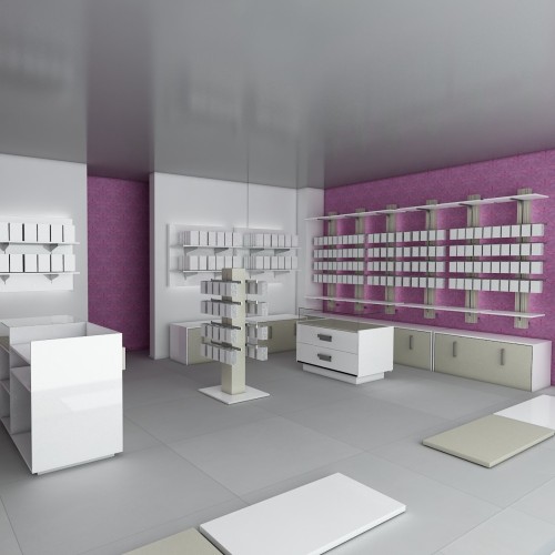 Panneau agencement magasin L3 - 120 x 100, mobilier professionnel, panneau avec crémaillère pour l'équipement de magasin 