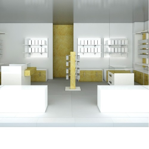 Totem magasin double face avec Crémaillère L3. Agencement de magasin modulable et design. Equipement de magasin Montpellier 