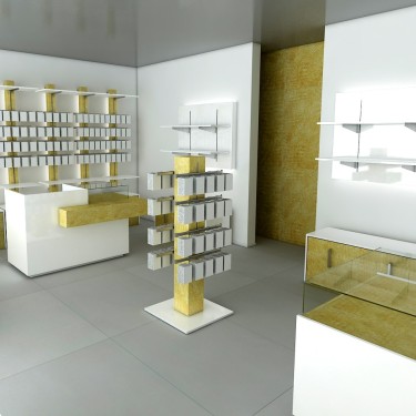 Totem magasin double face avec Crémaillère L3. Agencement de magasin modulable et design. Equipement de magasin Montpellier 