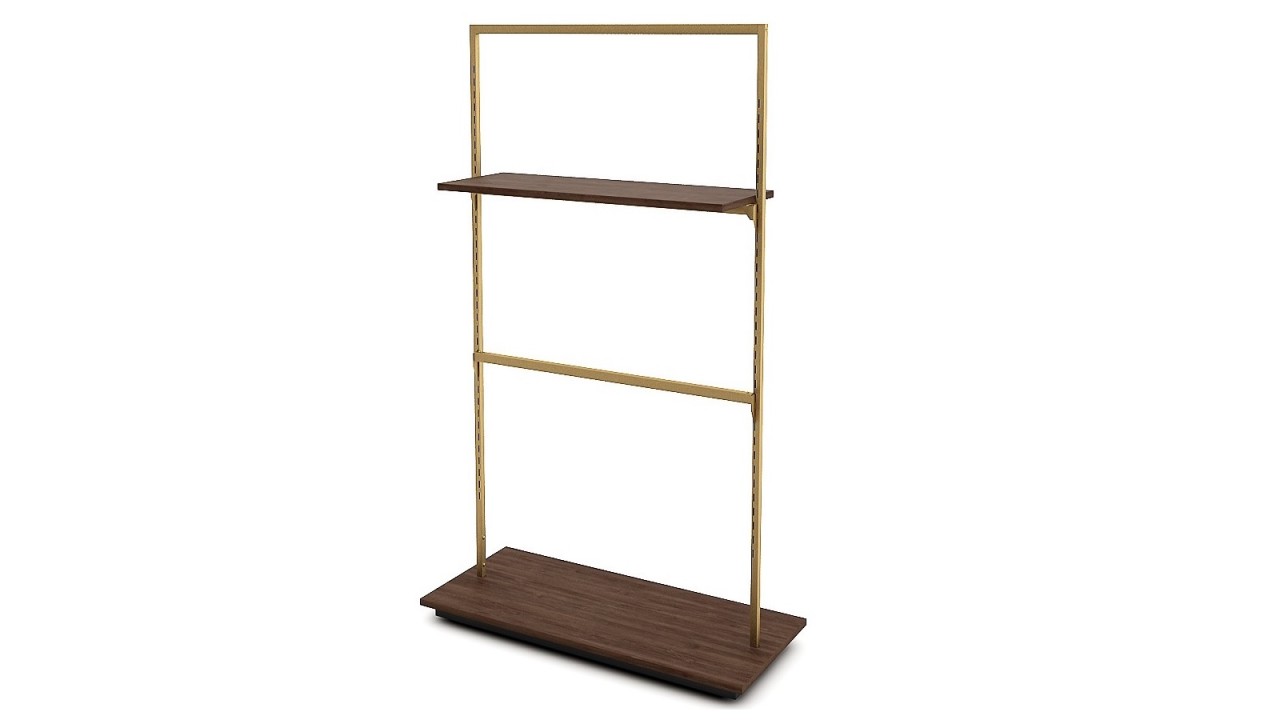 Portant avec crémaillère. Portant évolutif et modulable au design soigné. Mobilier professionnel pour l'agencement de magasin