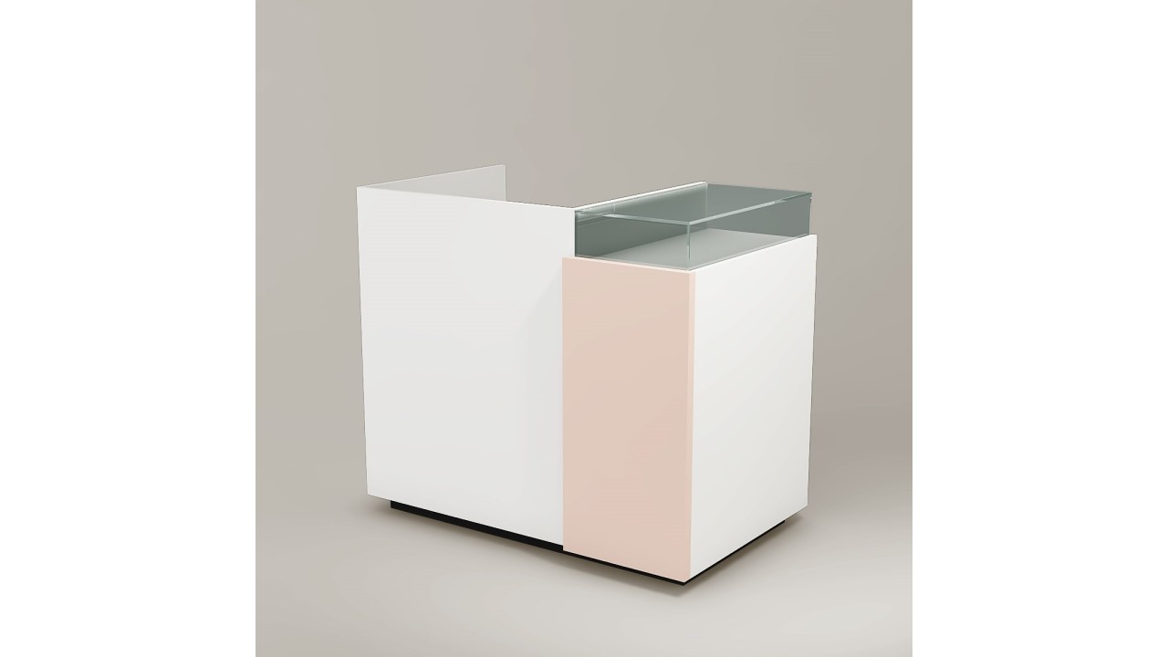 Comptoir caisse avec vitrine , mobilier professionnel agencement et équipement de magasin