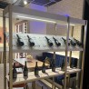 Etagère, présentoir professionnel pour bouteille de vin en bois et métal. Mobilier cave à vin professionnel.
