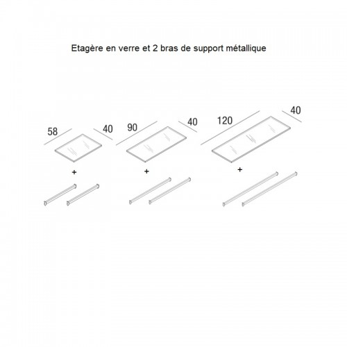 Etagère en verre pour aménager la structure autoporté de la collection ARCHI. Présentoir professionnel pour bouteille de vin.