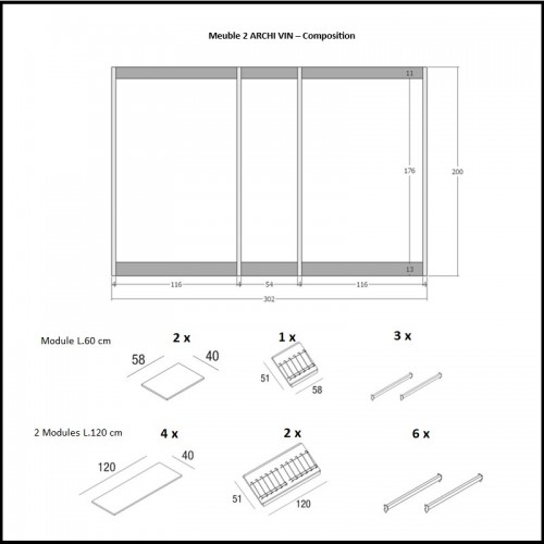 Mobilier professionnel pour caviste, hotel, bar, restaurant, épicerie fine. Aménagement Cave à Vin.