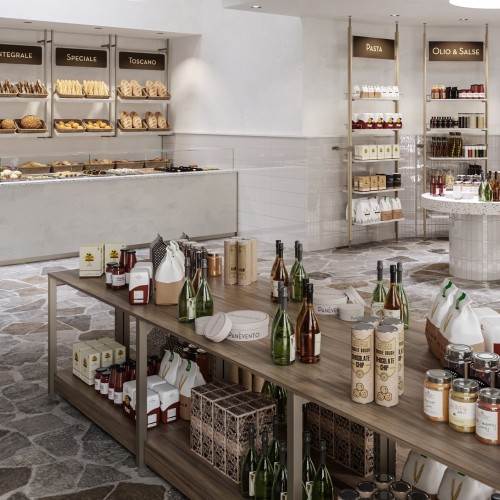 Ilot central centrale cave à vin en bois et métal. Ilot central professionnel pour exposition de bouteilles de vin.