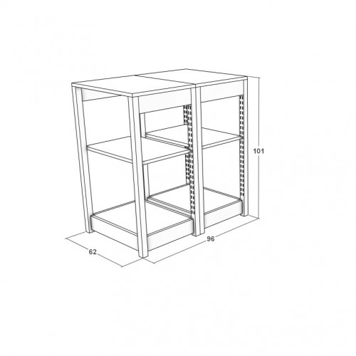 Ilot central centrale cave à vin en bois et métal. Ilot central professionnel pour exposition de bouteilles de vin.