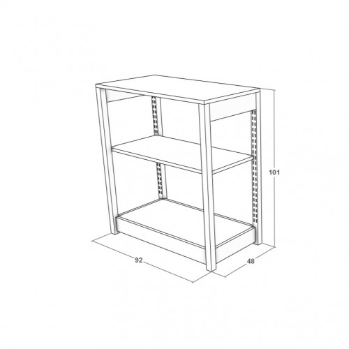 Ilot central centrale cave à vin en bois et métal. Ilot central professionnel pour exposition de bouteilles de vin.