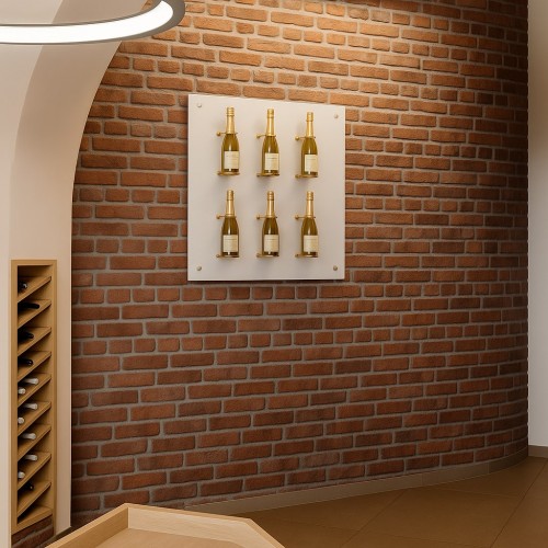 présentoir bouteille de champagne aimanté. agencement cave à vin et spiritueux. meuble cave à vin design