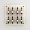 Présentoir mural pour bouteille de vin design et innovant en bois et métal. Agencement cave à vin.