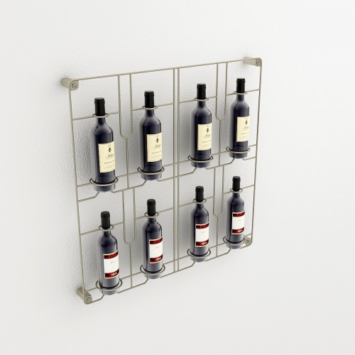 Grille murale design pour bouteilles de Vin. Présentoir en métal pour cavistes, restaurants et épicerie fine