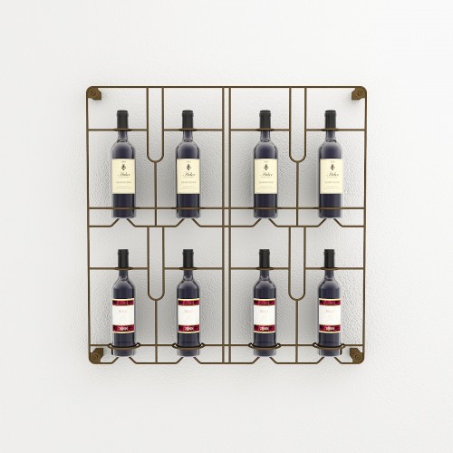 Grille murale design pour bouteilles de Vin. Présentoir en métal pour cavistes, restaurants et épicerie fine