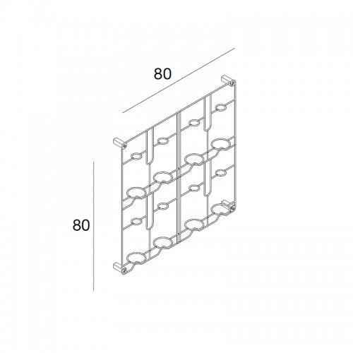 Grille murale design pour bouteilles de Vin. Présentoir en métal pour cavistes, restaurants et épicerie fine
