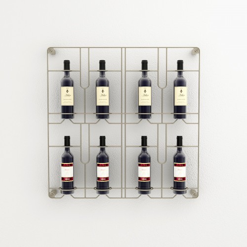Grille murale design pour bouteilles de Vin. Présentoir en métal pour cavistes, restaurants et épicerie fine