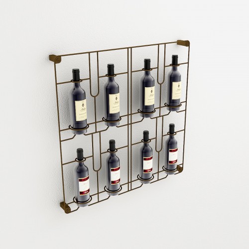 Grille murale design pour bouteilles de Vin. Présentoir en métal pour cavistes, restaurants et épicerie fine